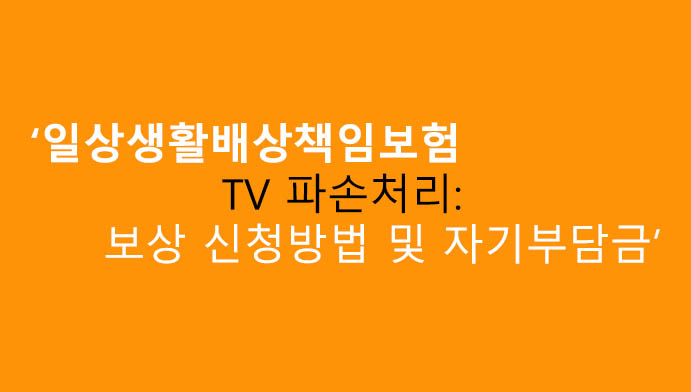 일상생활배상책임보험 TV 파손처리: 보상 신청방법 및 자기부담금