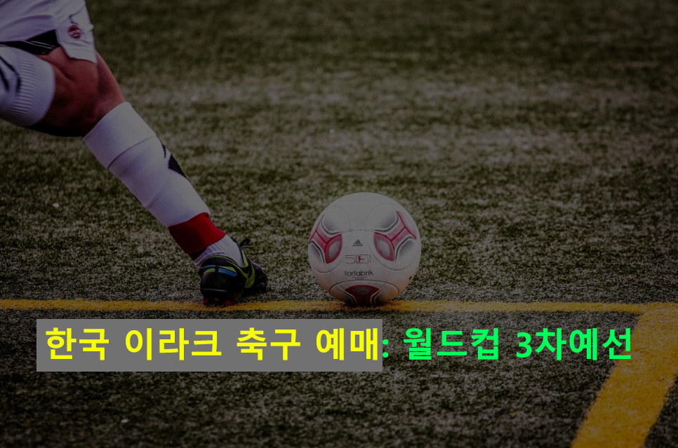 한국 이라크 축구 예매: 월드컵 3차예선