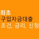 생애최초 주택구입자금대출 자격조건, 금리, 신청방법