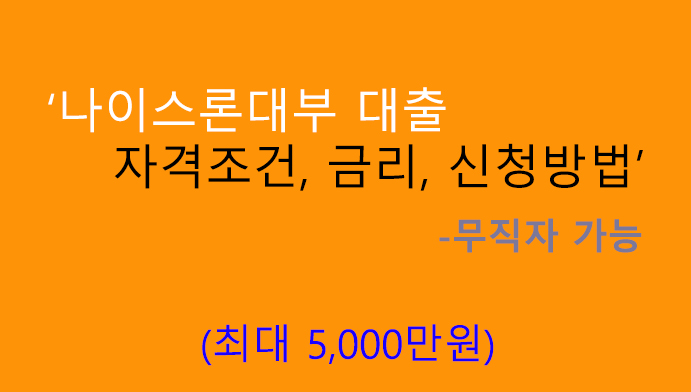 나이스론대부 대출 자격조건, 금리, 신청방법: 무직자가능, 최대 5000만원