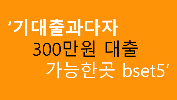 기대출과다자 300만원 대출 가능한곳 bset5