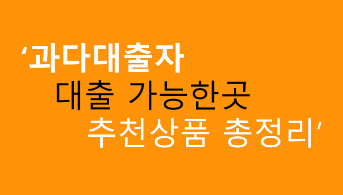과다대출자 대출 가능한곳 추천상품 총정리