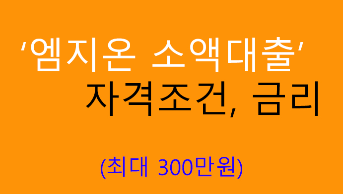 엠지온 소액대출 자격조건, 금리: 최대 300만원