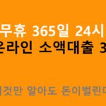 연중무휴 365일 24시간 온라인(모바일) 소액대출 3가지: 이것만 알아도 돈이벌린다