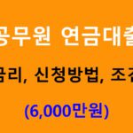 공무원 연금대출 금리, 신청방법, 조건: 최대 6000만원