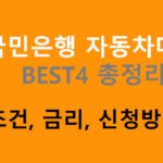KB국민은행 자동차대출 BEST4 총정리: 조건, 금리, 신청방법
