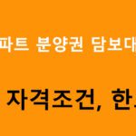 아파트 분양권 담보대출 자격조건, 한도
