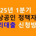 2025년 1분기 소상공인 정책자금 대리대출 신청방법