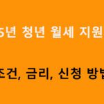 2025년 청년 월세 지원상품 조건, 금리, 신청 방법