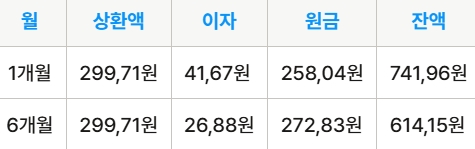 원리금 균등 상환 예시