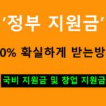 정부 지원금 100% 확실하게 받는방법: 국비 지원금 및 창업 지원금