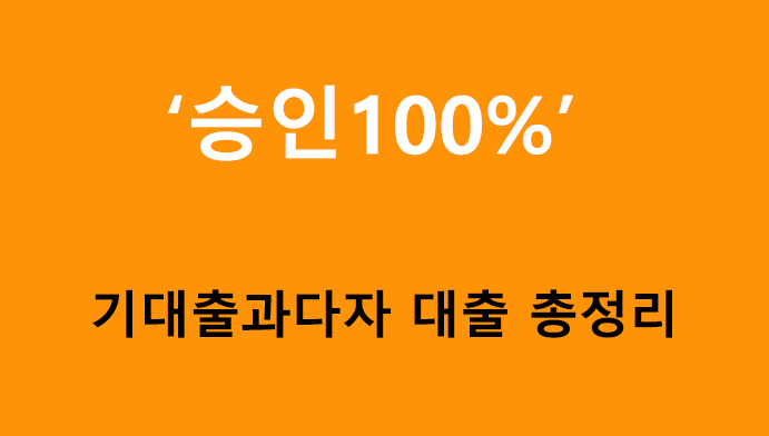 승인100% 기대출과다자 대출 총정리