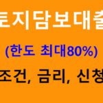 토지담보대출 조건, 금리, 신청방법(한도 최대80%)