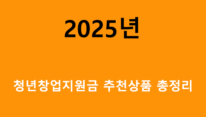 2025 청년창업지원금 추천상품 총정리