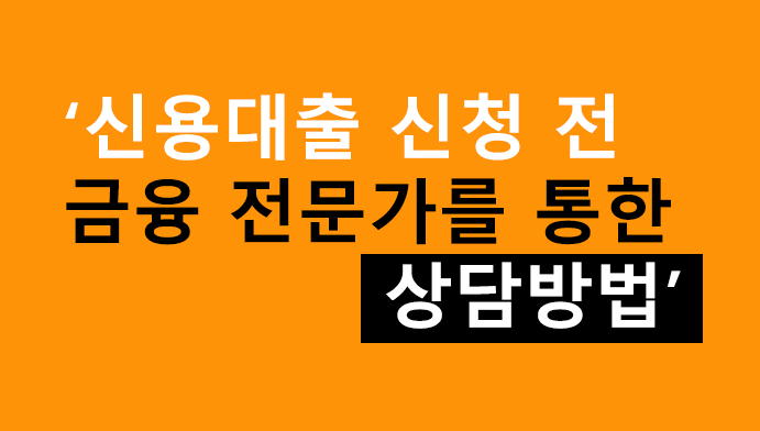 신용대출 신청 전 금융 전문가를 통한 상담방법