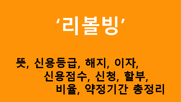 리볼빙: 뜻, 신용등급, 해지, 이자, 신용점수, 신청, 할부, 비율, 약정기간 총정리