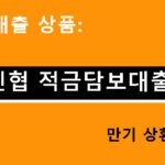 담보대출 상품: 신협 적금담보대출 만기 상환 방식
