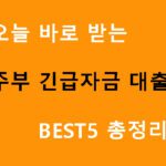 오늘 바로 받는 주부 긴급자금 대출 BEST5 총정리