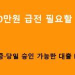 300만원 급전 필요할 때! 무보증·당일 승인 가능한 대출 best10