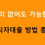 일자리 없어도 가능한 무직자대출 방법 총집합