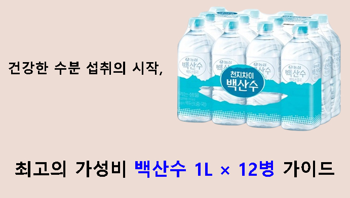 건강한 수분 섭취의 시작, 최고의 가성비 백산수 1L × 12병 가이드