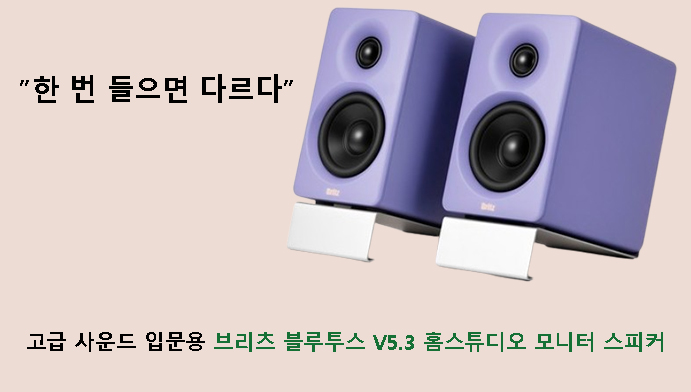 ”한 번 들으면 다르다” 고급 사운드 입문용 브리츠 블루투스 V5.3 홈스튜디오 모니터 스피커