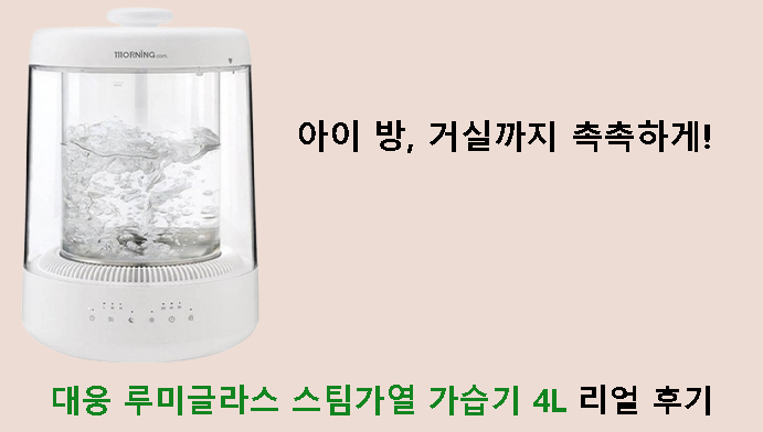 아이 방, 거실까지 촉촉하게! 대웅 루미글라스 스팀가열 가습기 4L 리얼 후기