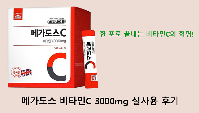 한 포로 끝내는 비타민C의 혁명! 메가도스 비타민C 3000mg 실사용 후기