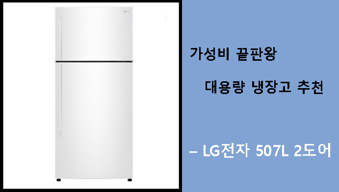 가성비 끝판왕 대용량 냉장고 추천 – LG전자 507L 2도어