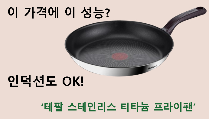 이 가격에 이 성능? 인덕션도 OK! 테팔 스테인리스 티타늄 프라이팬