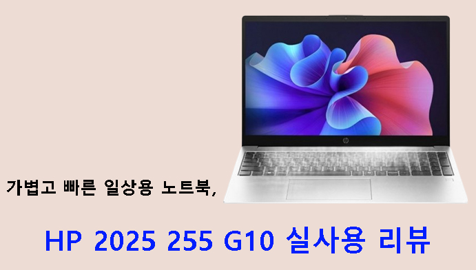 가볍고 빠른 일상용 노트북, HP 2025 255 G10 실사용 리뷰