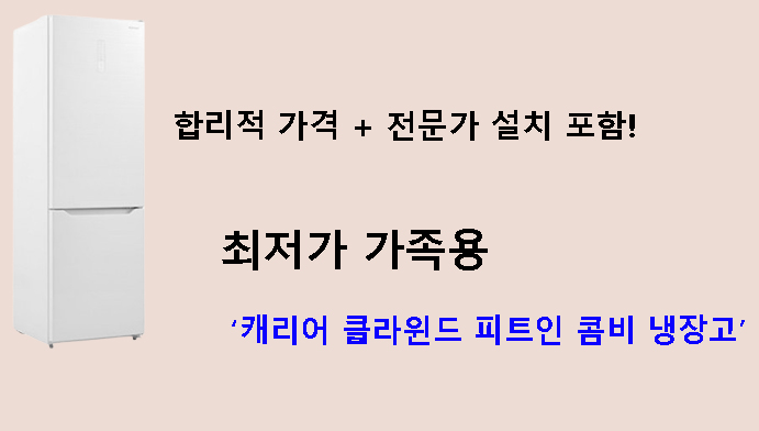 합리적 가격 + 전문가 설치 포함! 최저가 가족용 캐리어 클라윈드 피트인 콤비 냉장고 302L 리뷰