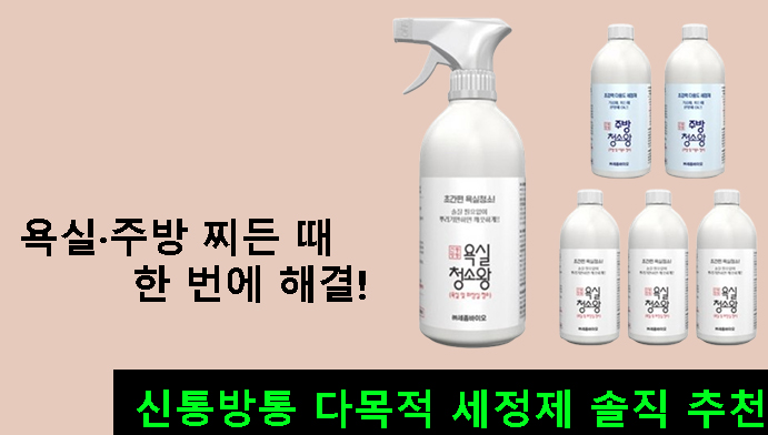 욕실·주방 찌든 때 한 번에 해결! 신통방통 다목적 세정제 솔직 추천