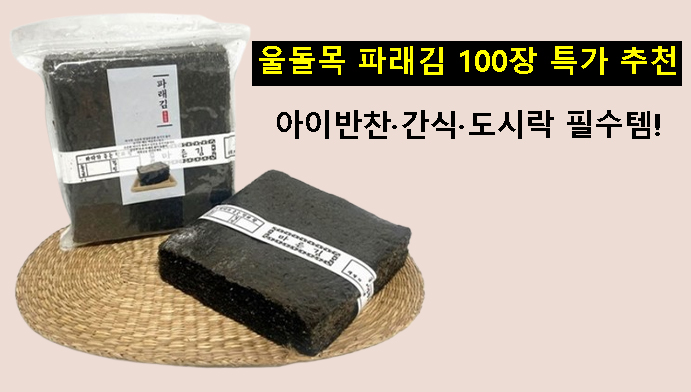 아이반찬·간식·도시락 필수템! 울돌목 파래김 100장 특가 추천