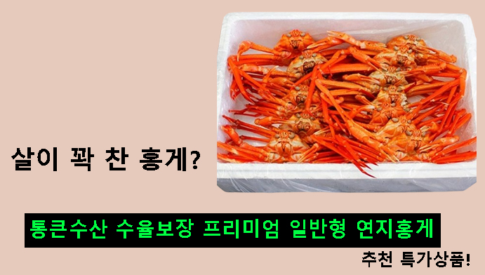 살이 꽉 찬 홍게? 통큰수산 수율보장 프리미엄 일반형 연지홍게 추천 특가상품!