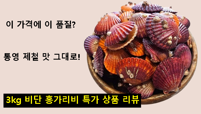 이 가격에 이 품질? 통영 제철 맛 그대로! 3kg 비단 홍가리비 특가 상품 리뷰