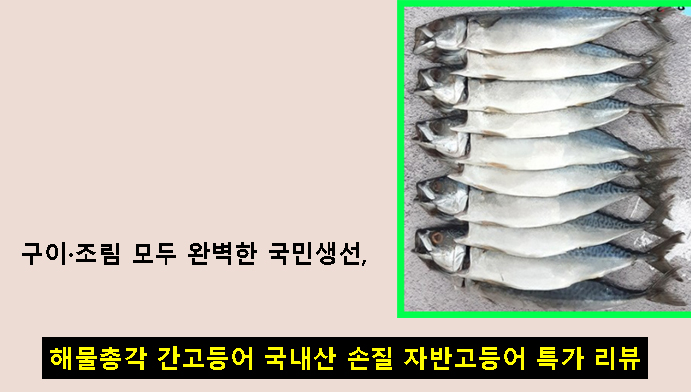 구이·조림 모두 완벽한 국민생선, 해물총각 간고등어 국내산 손질 자반고등어 특가 리뷰