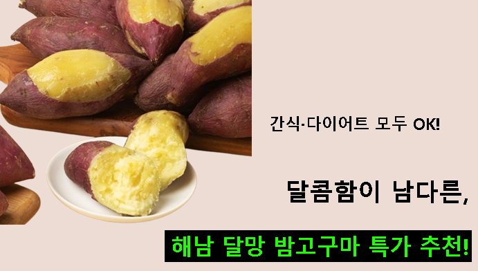 달콤함이 남다른 해남 달망 밤고구마 특가 추천! 간식·다이어트 모두 OK!
