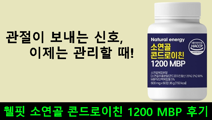 관절이 보내는 신호, 이제는 관리할 때! 웰핏 소연골 콘드로이친 1200 MBP 후기