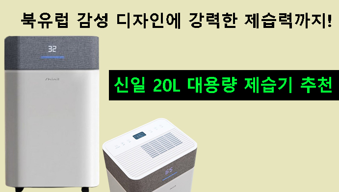 북유럽 감성 디자인에 강력한 제습력까지! 신일 20L 대용량 제습기 추천