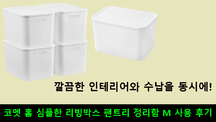 깔끔한 인테리어와 수납을 동시에! 코멧 홈 심플한 리빙박스 팬트리 정리함 M 사용 후기