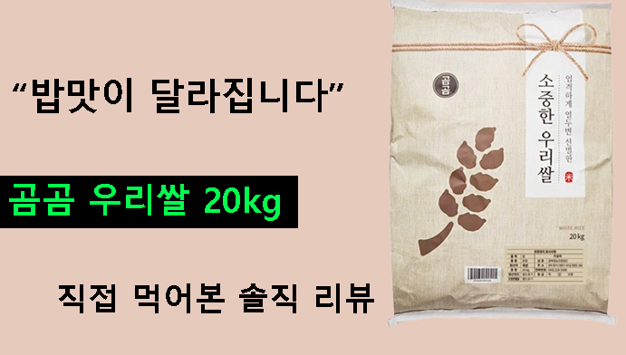 “밥맛이 달라집니다” 곰곰 우리쌀 20kg 직접 먹어본 솔직 리뷰