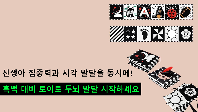 신생아 집중력과 시각 발달을 동시에!흑백 대비 토이로 두뇌 발달 시작하세요