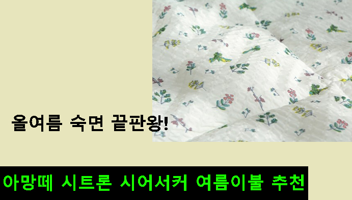 올여름 숙면 끝판왕! 아망떼 시트론 시어서커 여름이불 추천