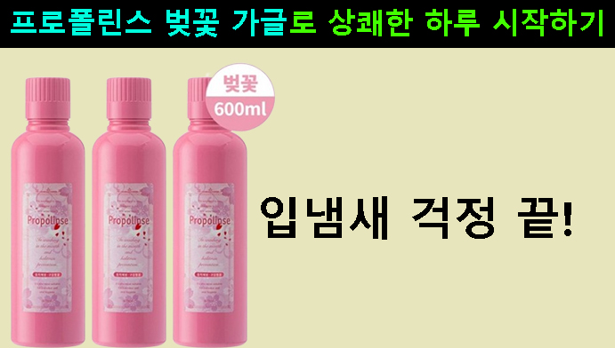 입냄새 걱정 끝! 프로폴린스 벚꽃 가글로 상쾌한 하루 시작하기