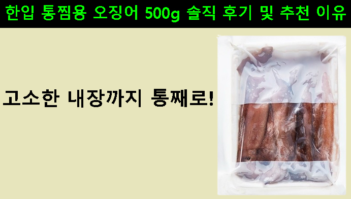 고소한 내장까지 통째로! 한입 통찜용 오징어 500g 솔직 후기 및 추천 이유