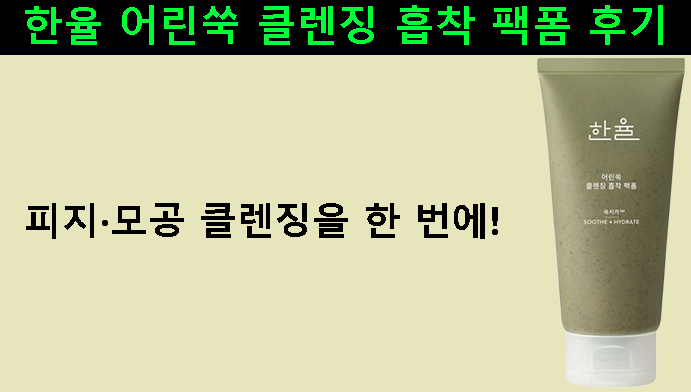 한율 어린쑥 클렌징 흡착 팩폼 후기｜피지·모공 클렌징을 한 번에