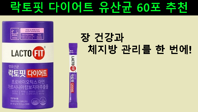 락토핏 다이어트 유산균 60포 추천｜장 건강과 체지방 관리를 한 번에